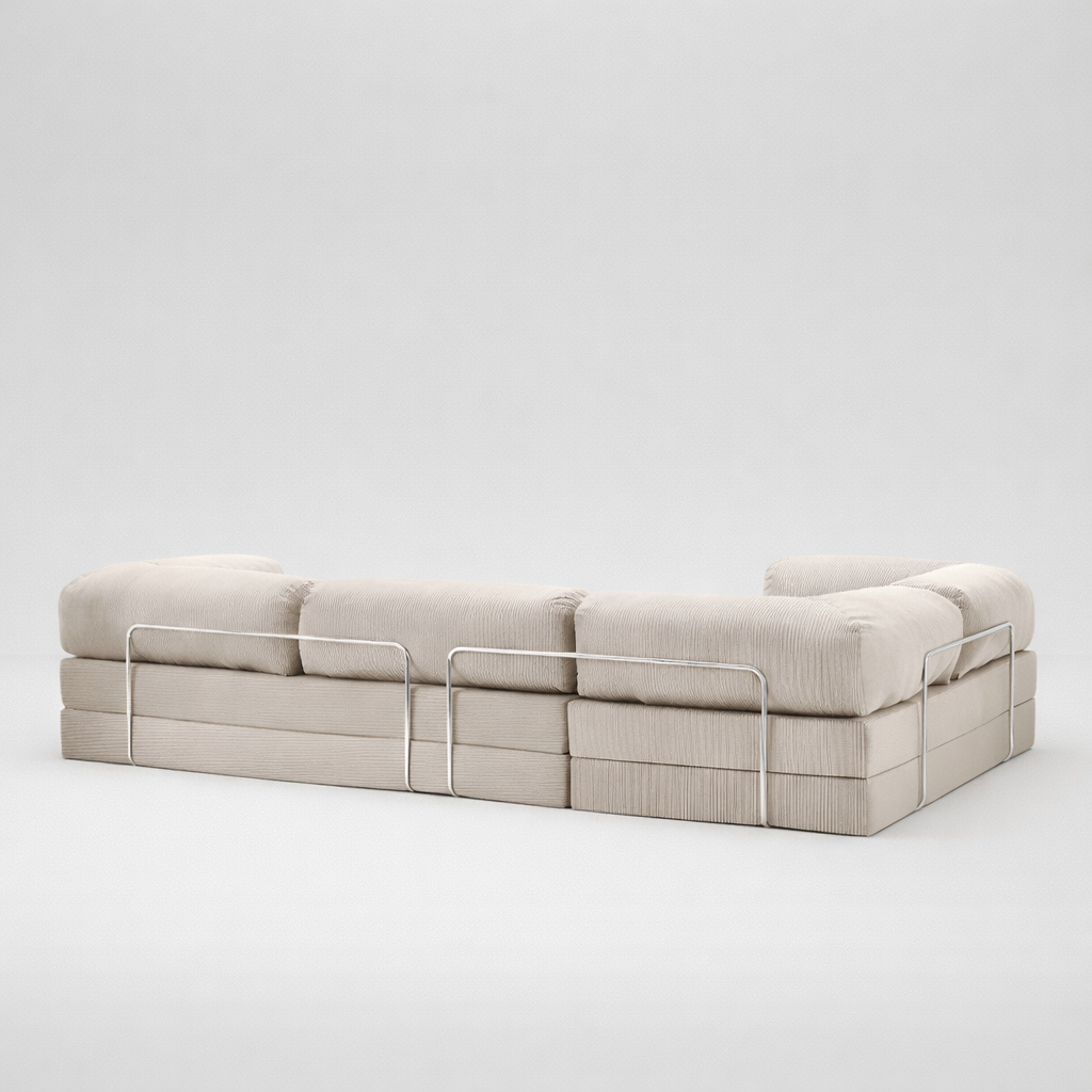 Confex Ecksofa – Elfenbein Cordstoff