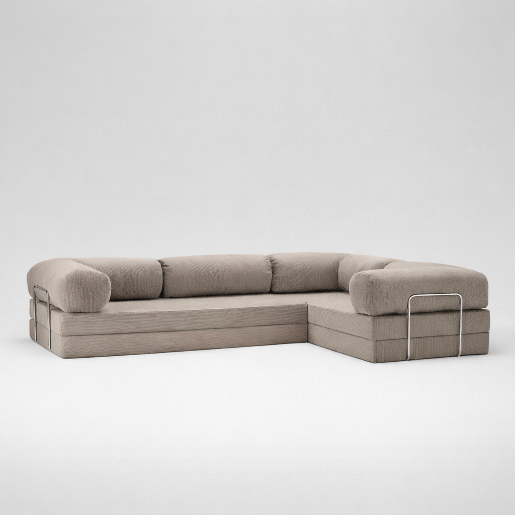 Confex Ecksofa – Elfenbein Cordstoff