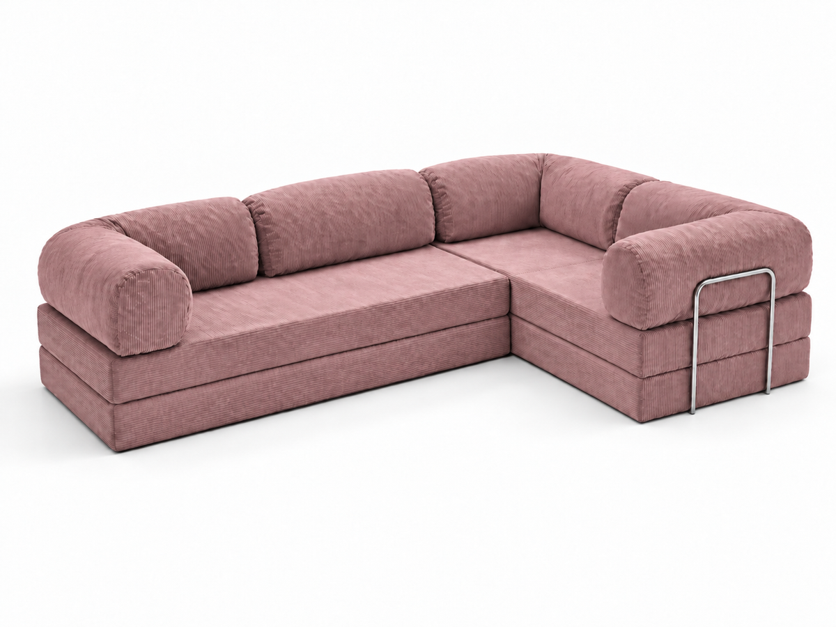 Confex Ecksofa – Senffarbener Cord