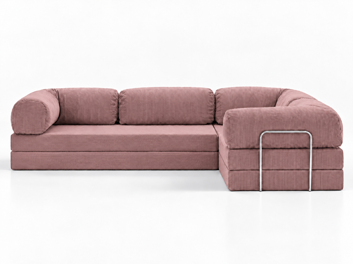 Confex Ecksofa – Senffarbener Cord