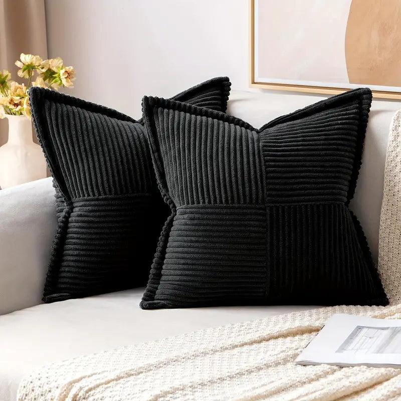 Schwarzes Cord-Kissen für Lounge – SofaLuz Studio®