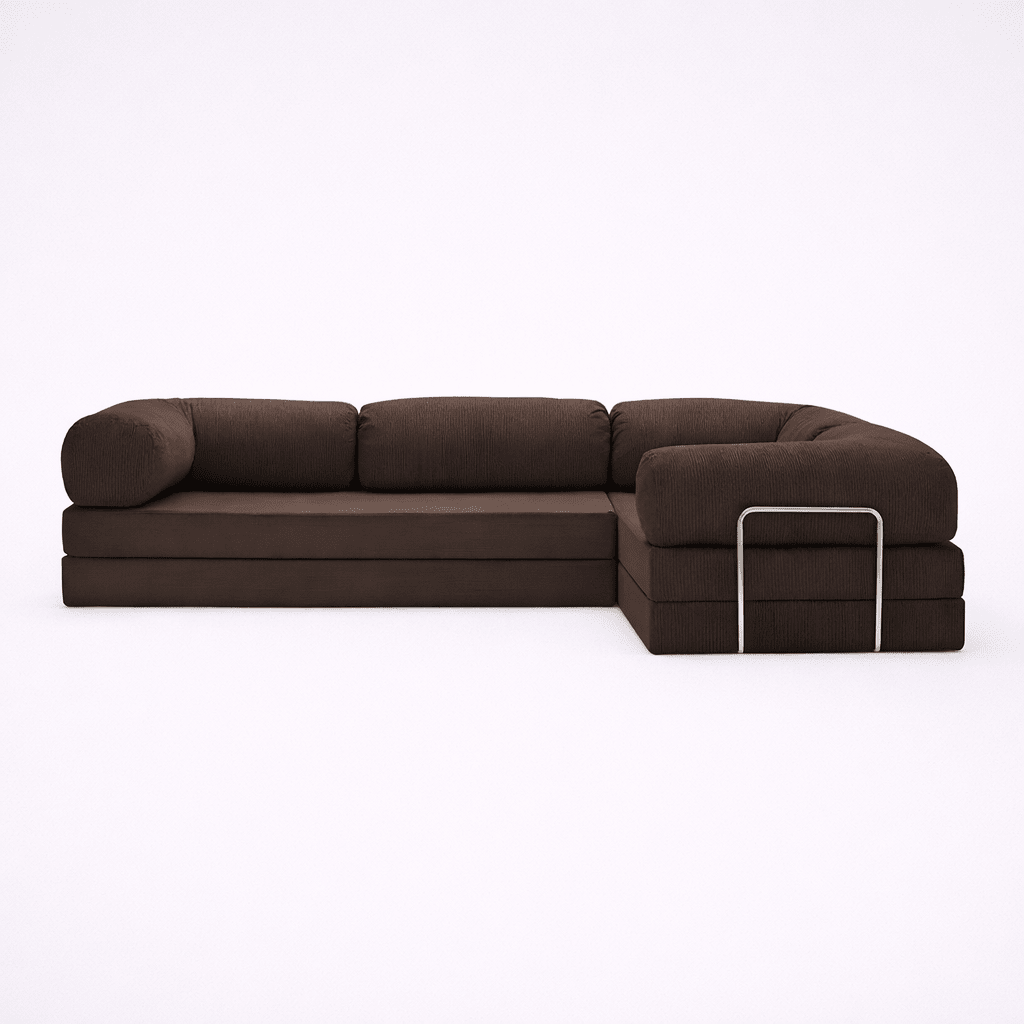 Confex Corner Sofa – Brown Corduroy - Sofa Luz
