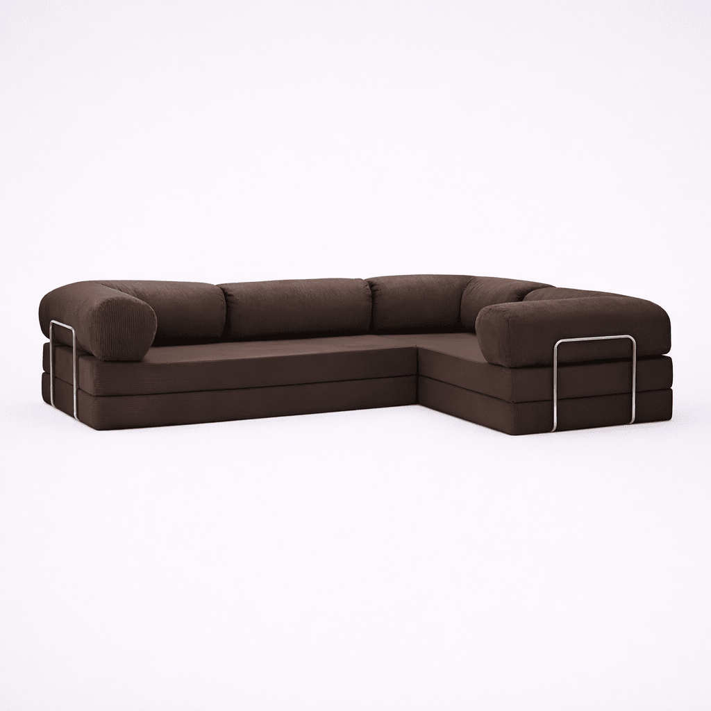 Confex Corner Sofa – Brown Corduroy - Sofa Luz