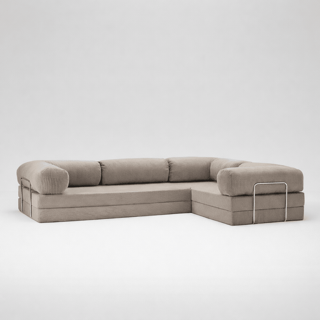 Confex Corner Sofa – Ivory Corduroy - Sofa Luz