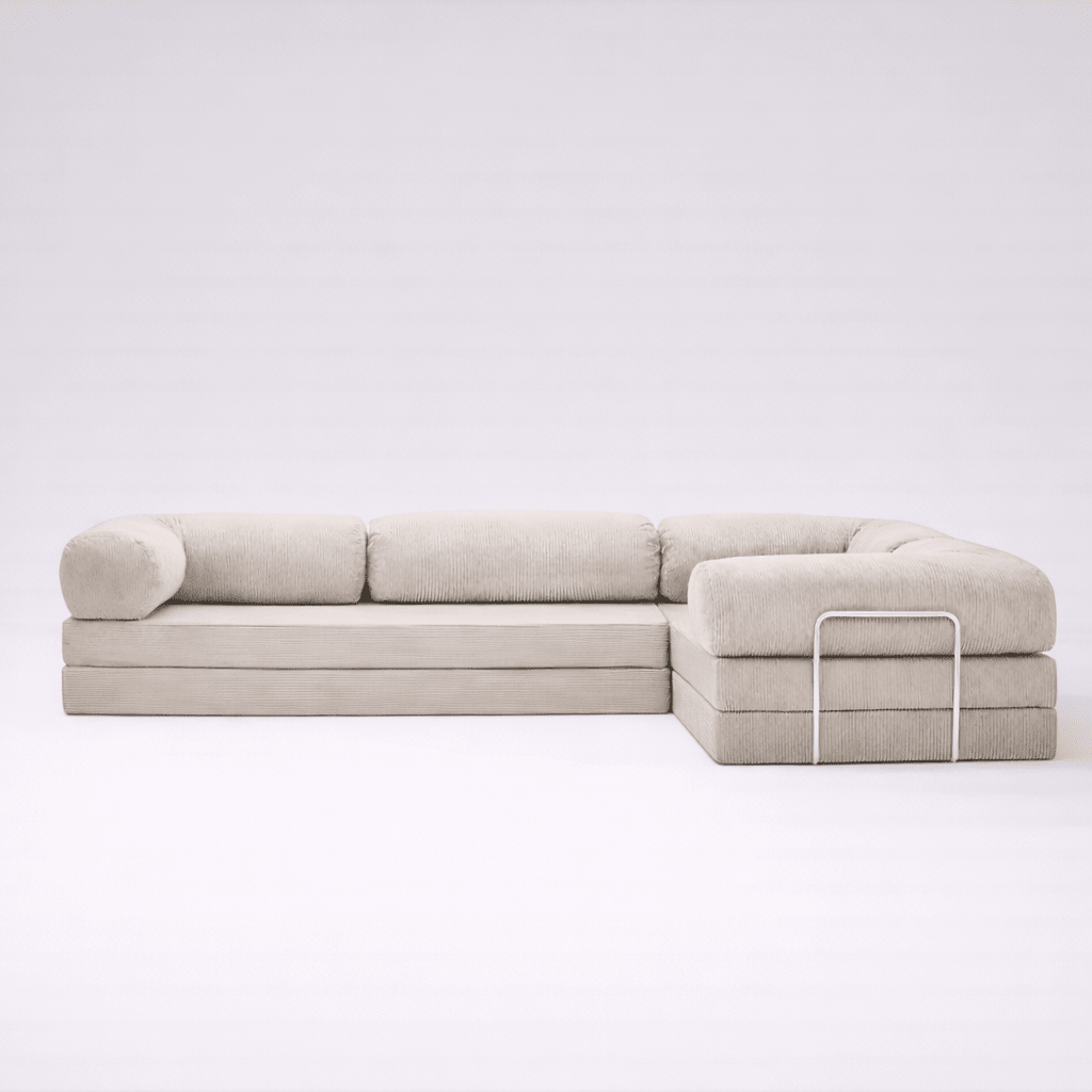 Confex Corner Sofa – Ivory Corduroy - Sofa Luz