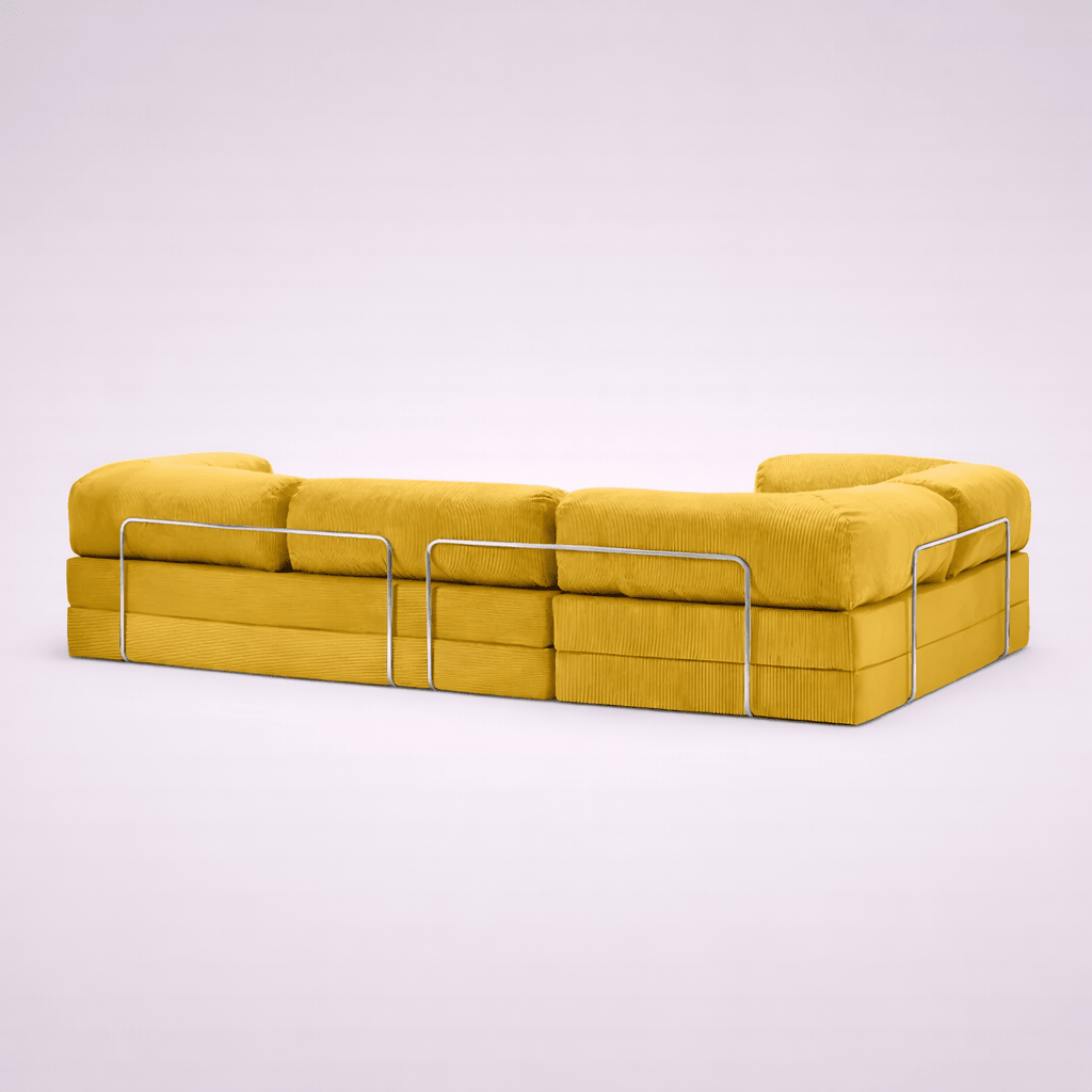 Confex Corner Sofa – Mustard Corduroy - Sofa Luz