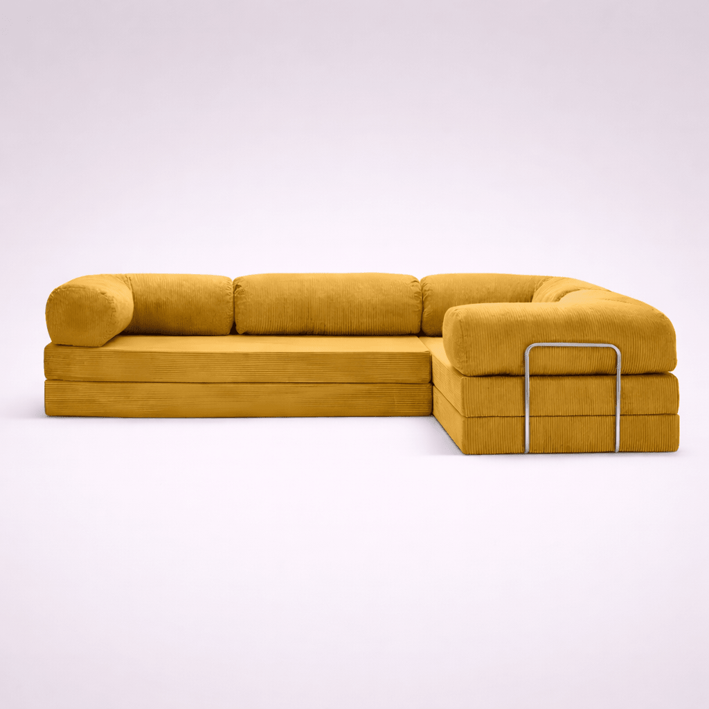 Confex Corner Sofa – Mustard Corduroy - Sofa Luz