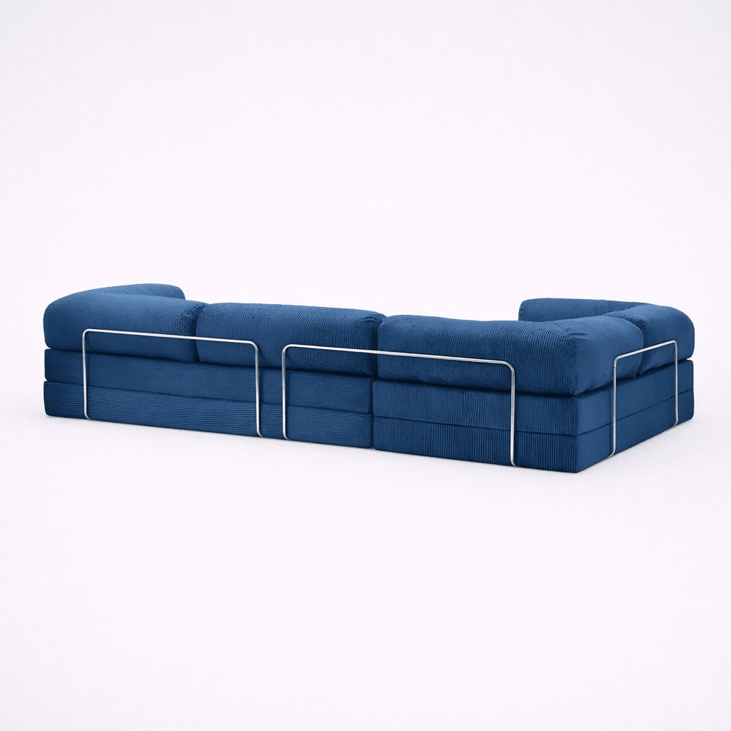 Confex Corner Sofa – Navy Blue Corduroy - Sofa Luz