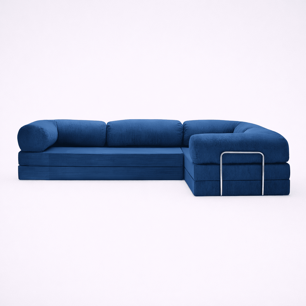 Confex Corner Sofa – Navy Blue Corduroy - Sofa Luz
