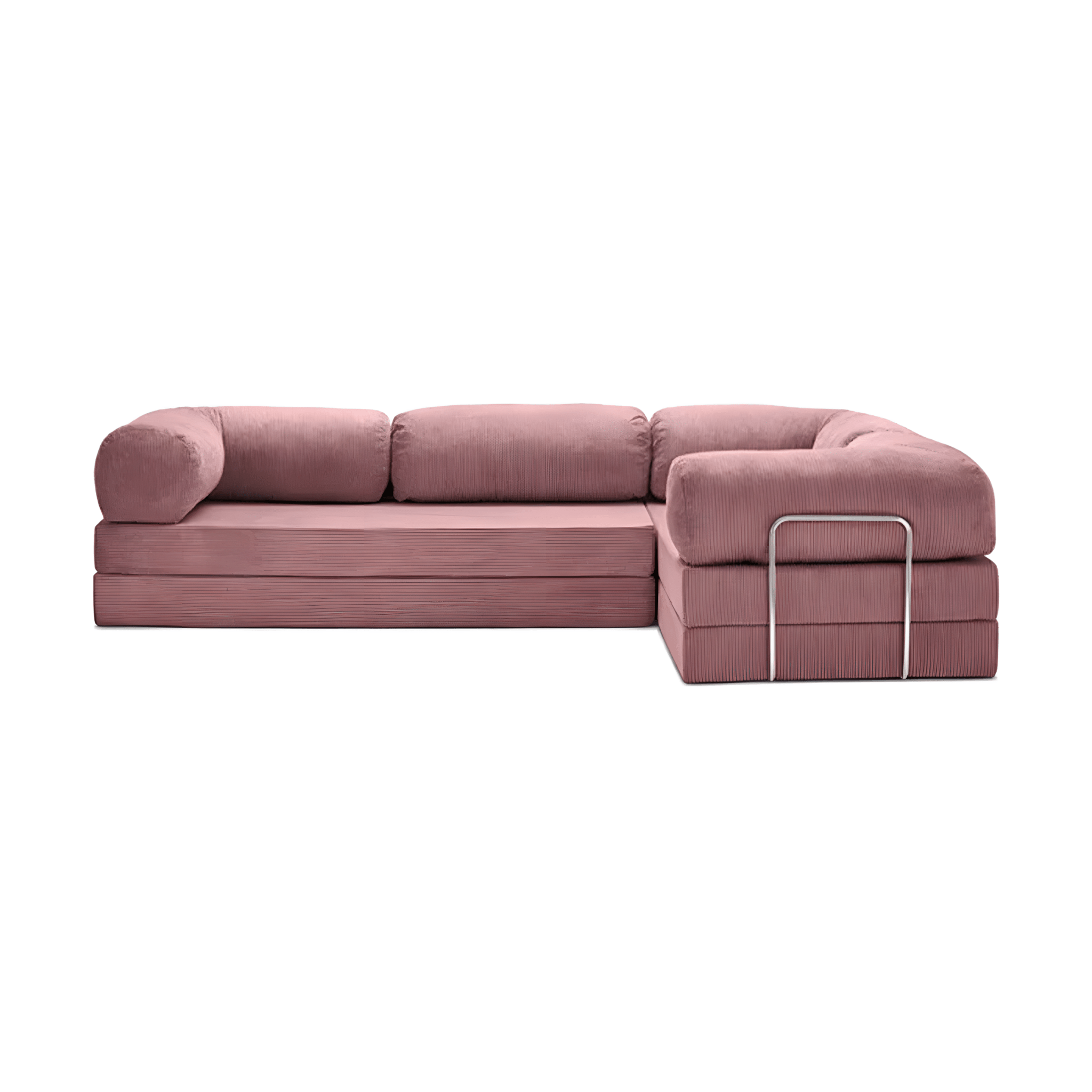 Confex Corner Sofa – Pink Corduroy - Sofa Luz