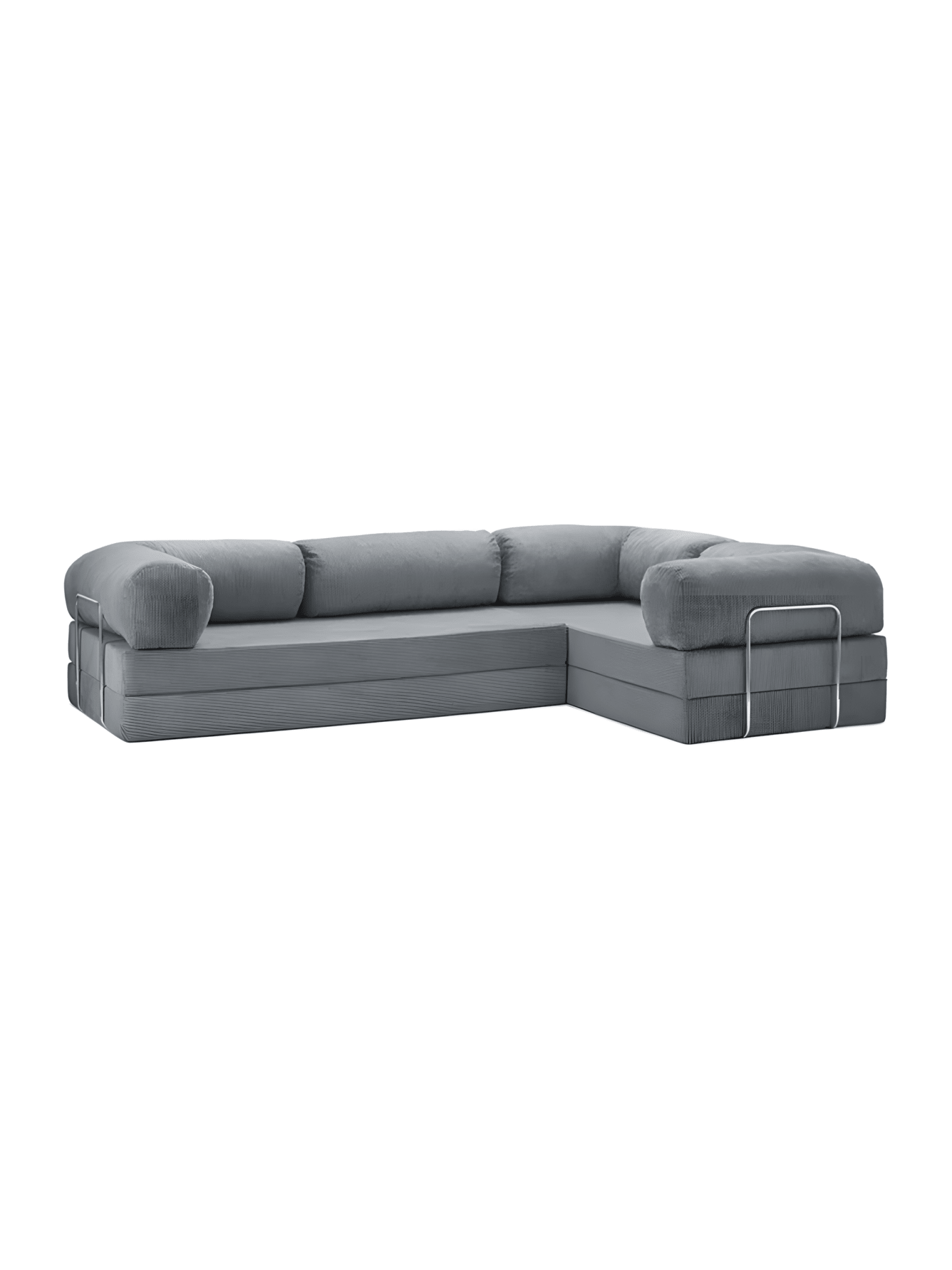 Confex Corner Sofa - Silver Corduroy - Sofa Luz