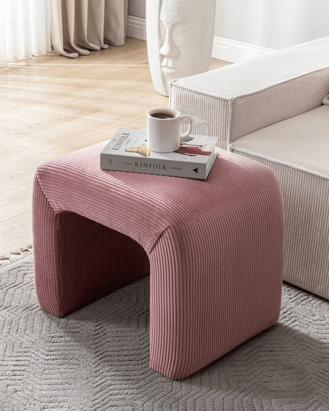 Confex Ottoman Mesa invites touch and relaxation, designed to make interiors warm and visually calm.
