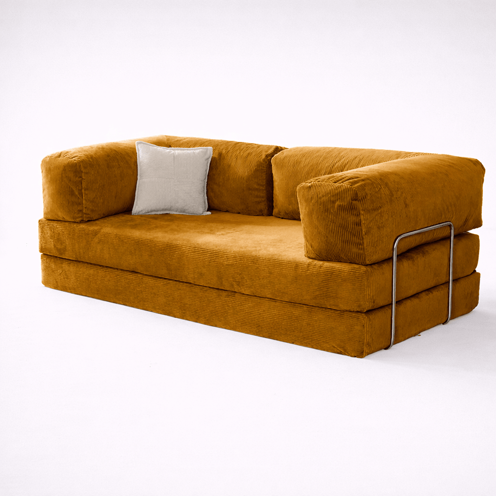 Confex Mustard Sofa Bed and Couch - Sofa Luz