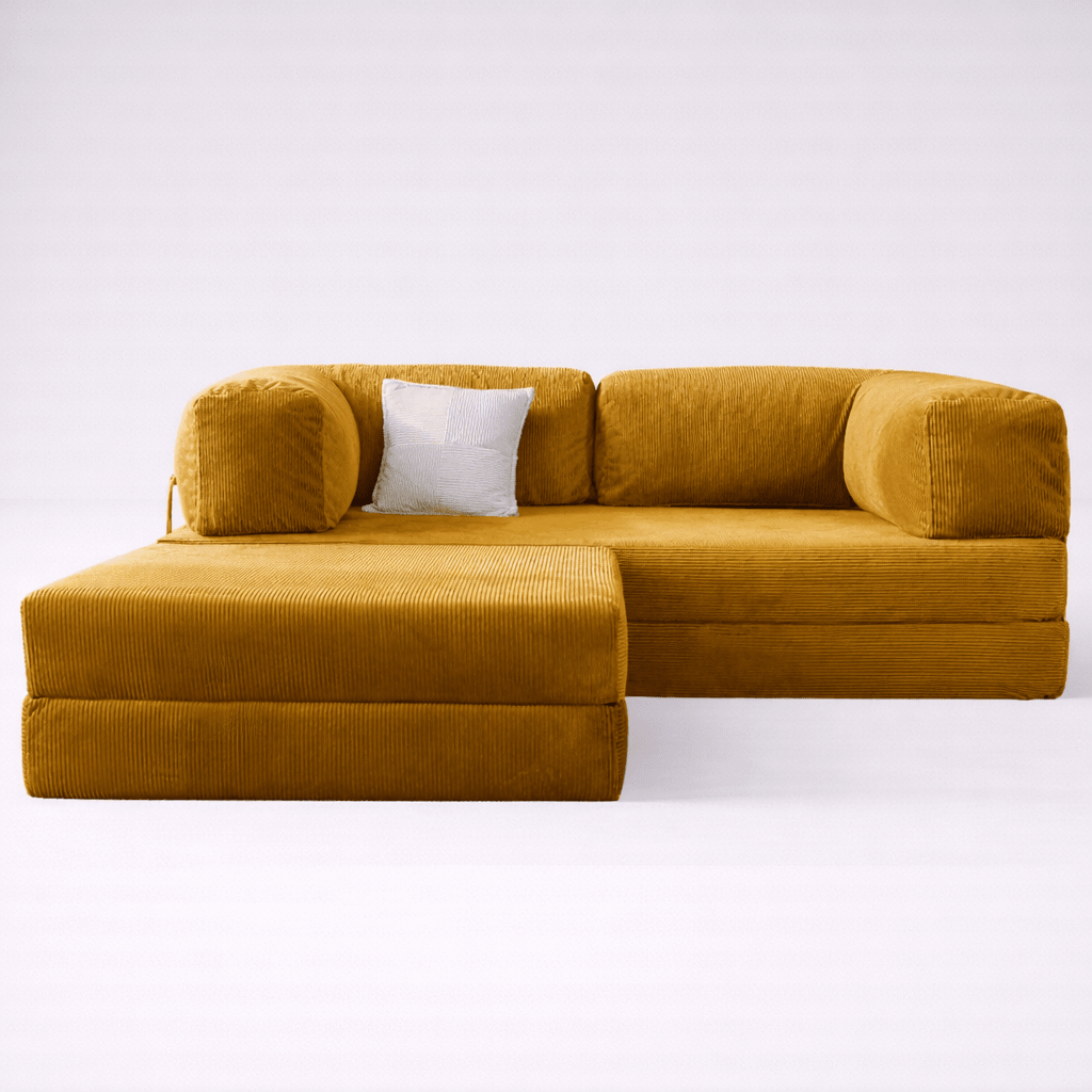 Confex Mustard Sofa Bed and Couch - Sofa Luz