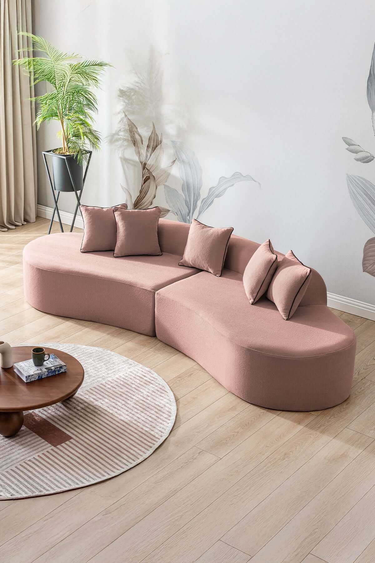 Rundes Sofa Pink