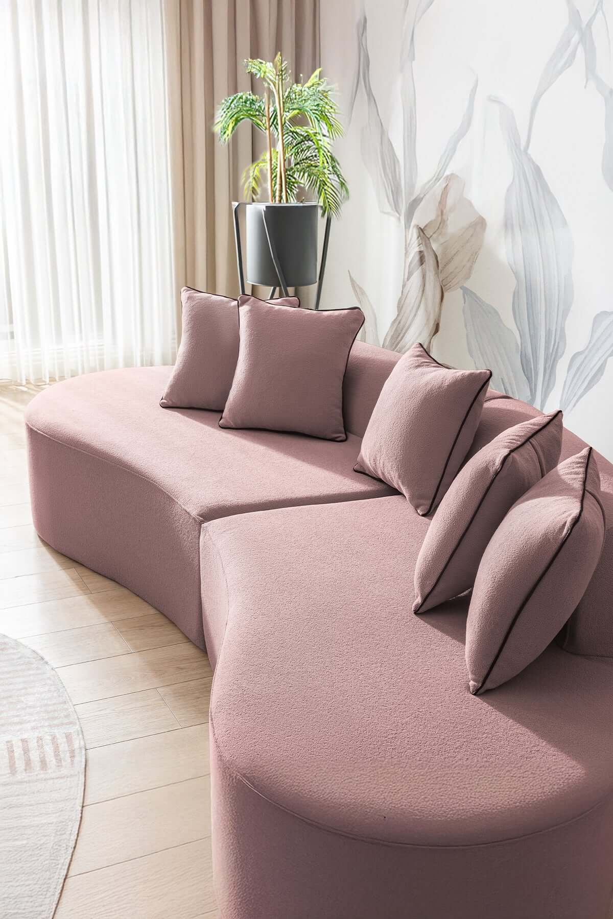 Rundes Sofa Pink