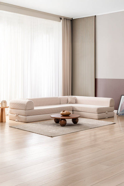 Velvo Corner Sofa Ivory - Sofaluz Studio