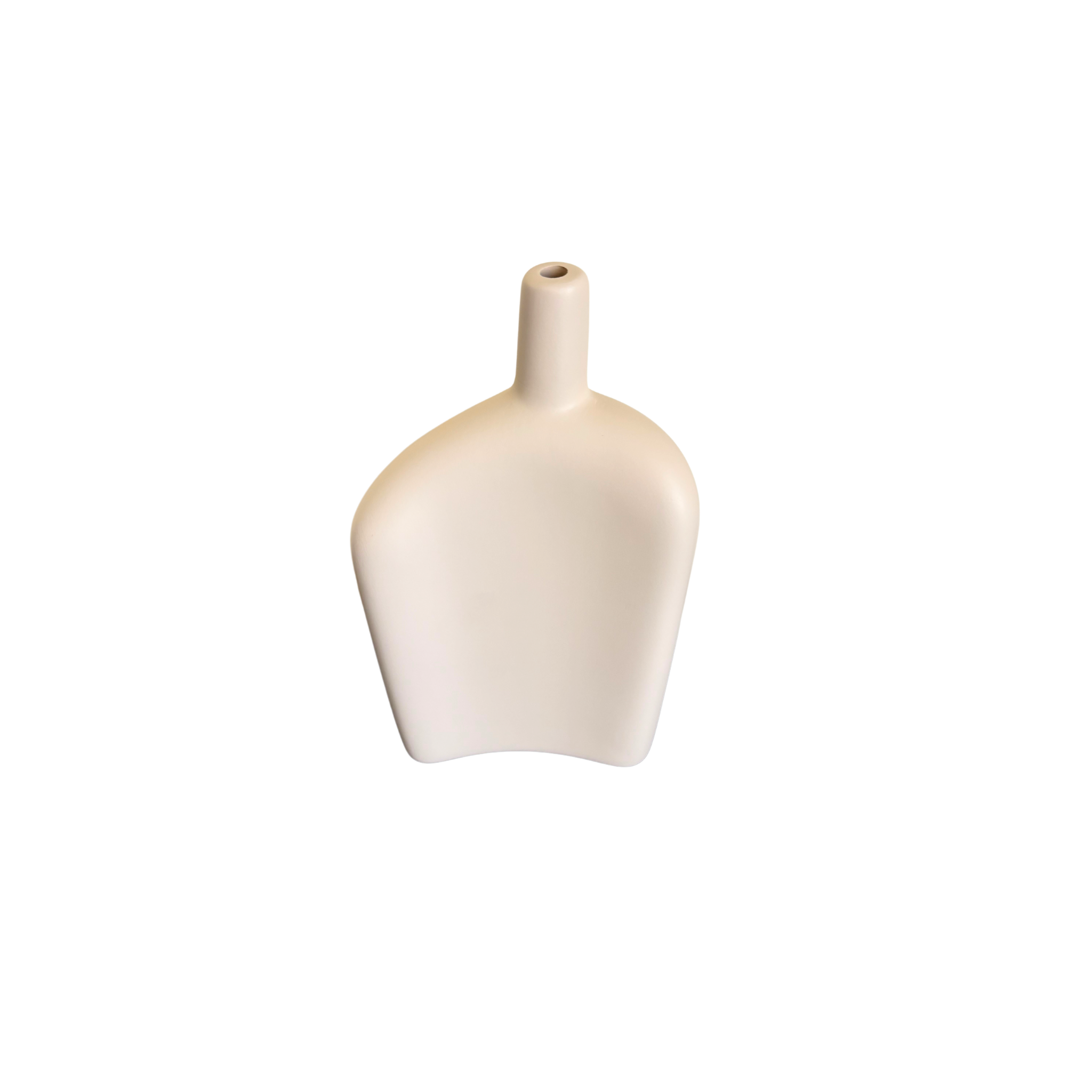 Celora™ – Jarrón de cerámica mate hecho a mano (Beige)