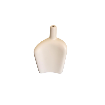 Celora™ – Jarrón de cerámica mate hecho a mano (Beige)