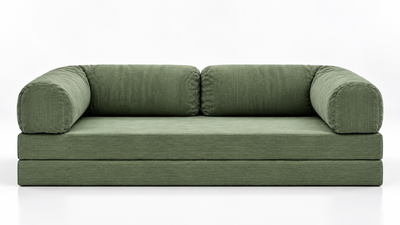 Confex Ecksofa – Senffarbener Cord