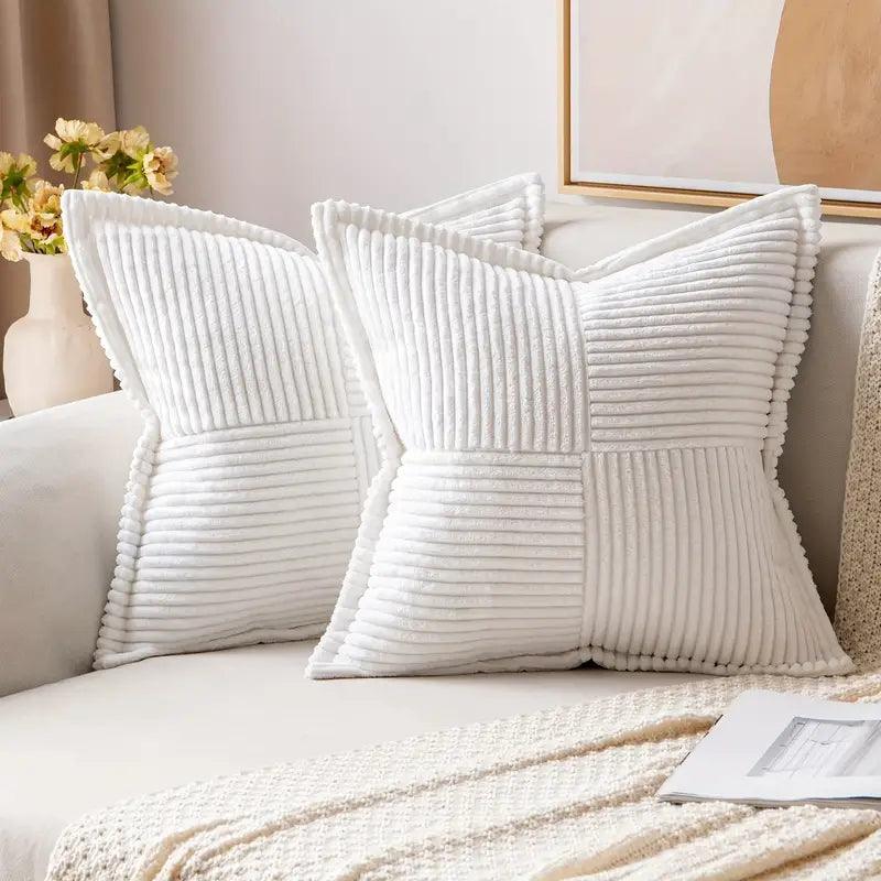White Corduroy Harmony Pillow - Sofa Luz
