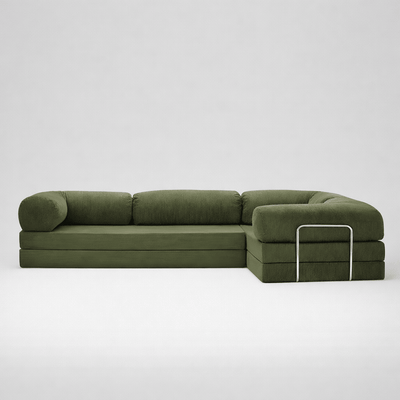 Confex Corner Sofa - Green Corduroy - Sofa Luz