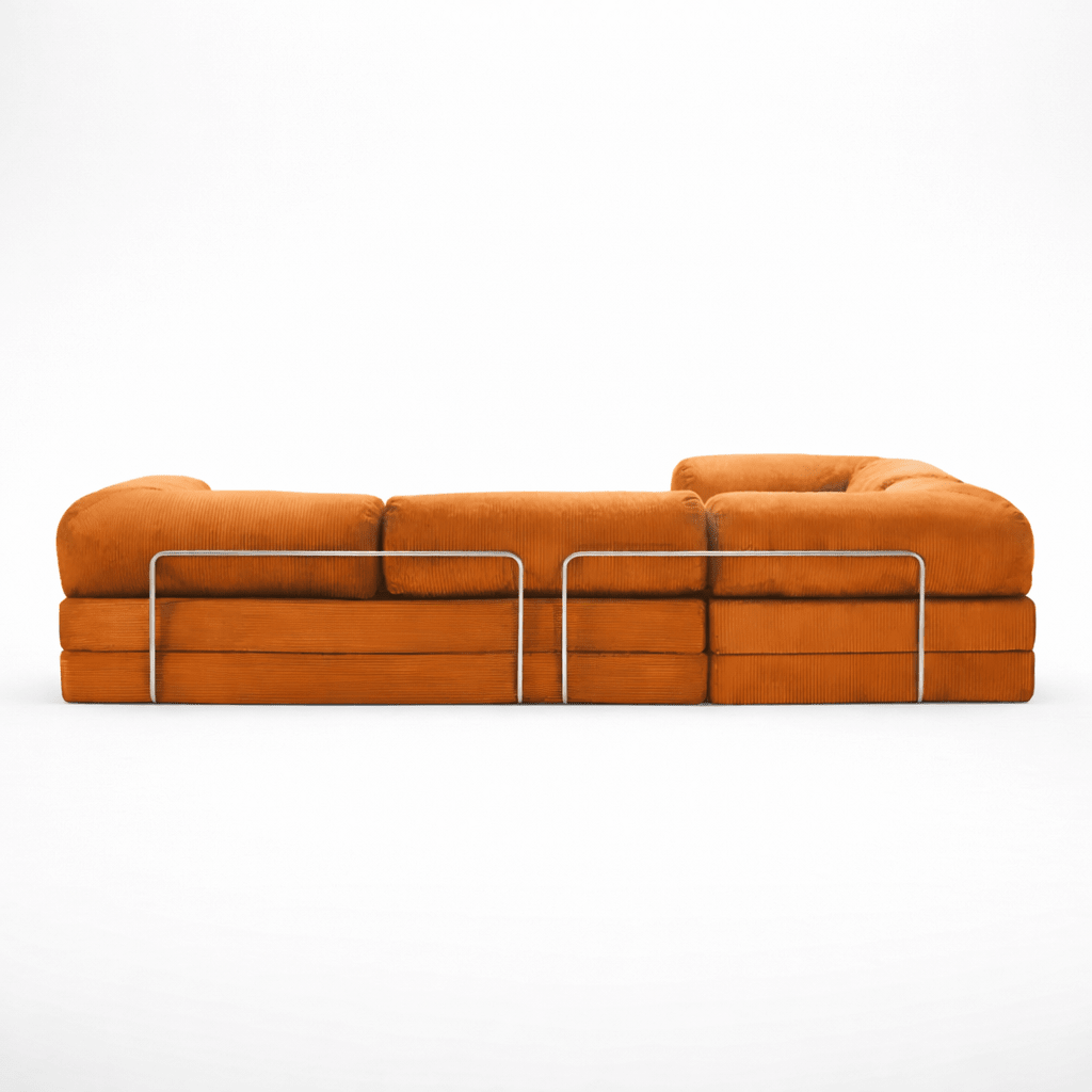 Confex Corner Sofa | Orange Corduroy - Sofa Luz