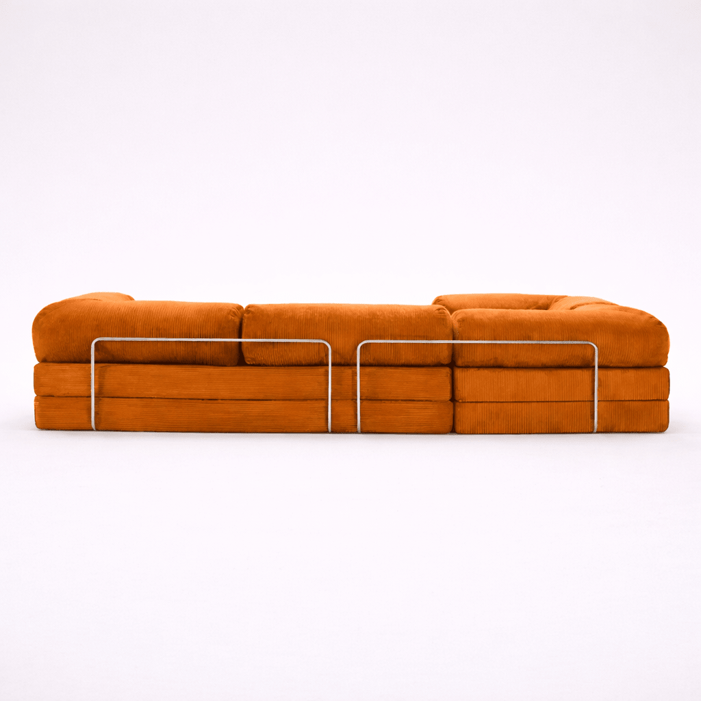 Confex Corner Sofa | Orange Corduroy - Sofa Luz