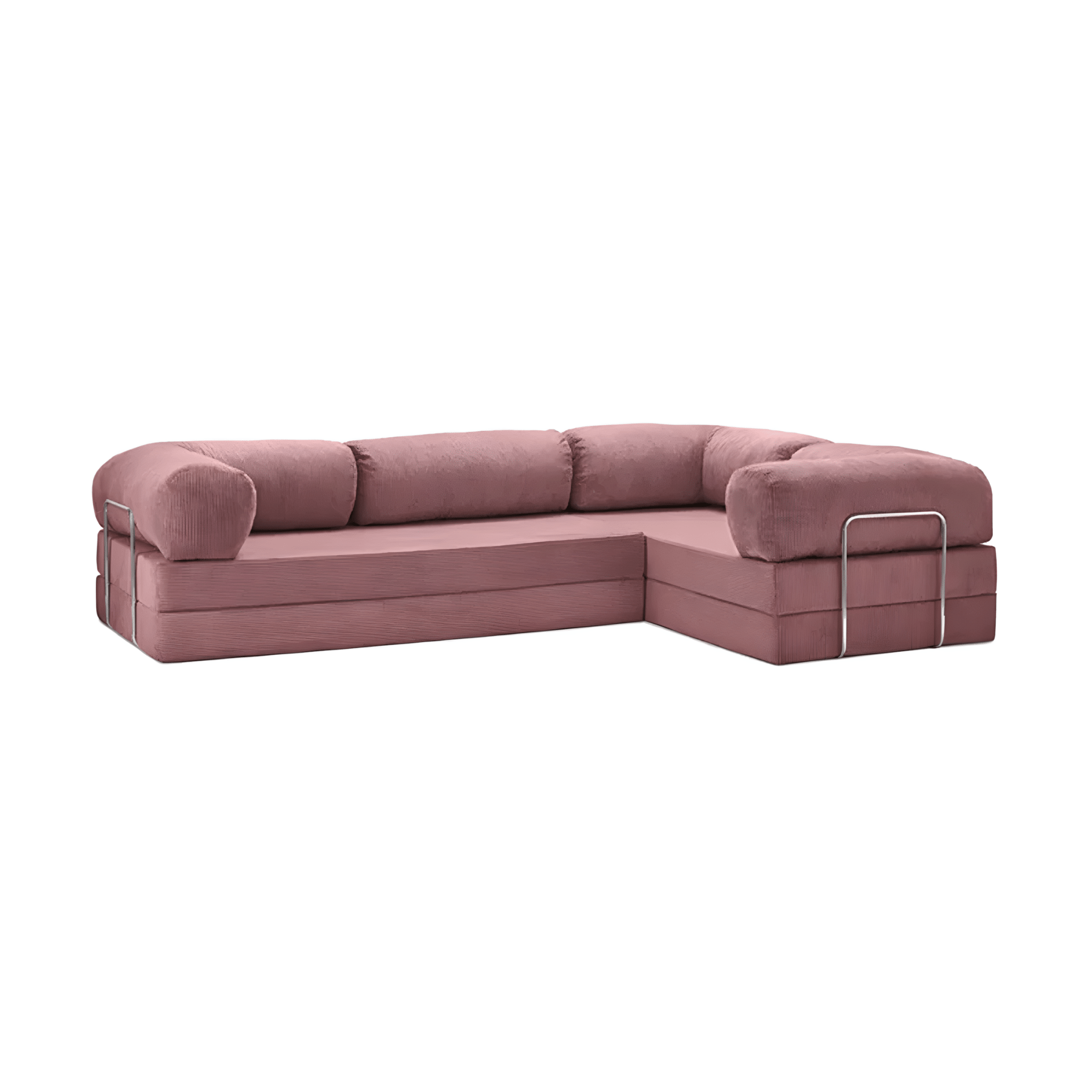 Confex Corner Sofa – Pink Corduroy - Sofa Luz
