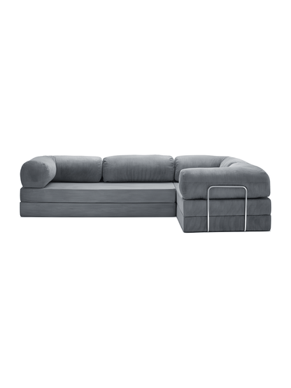 Confex Corner Sofa - Silver Corduroy - Sofa Luz
