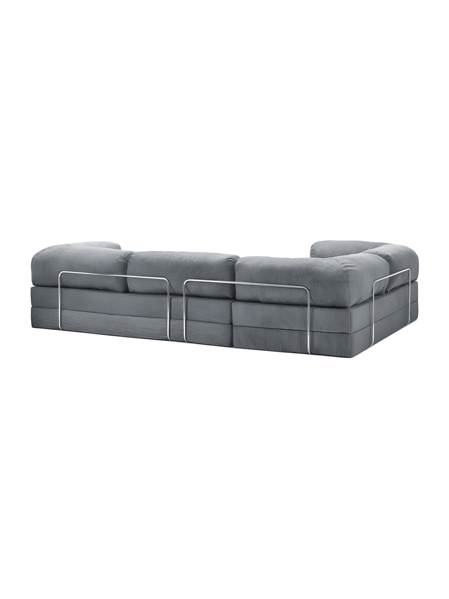 Confex Corner Sofa - Silver Corduroy - Sofa Luz