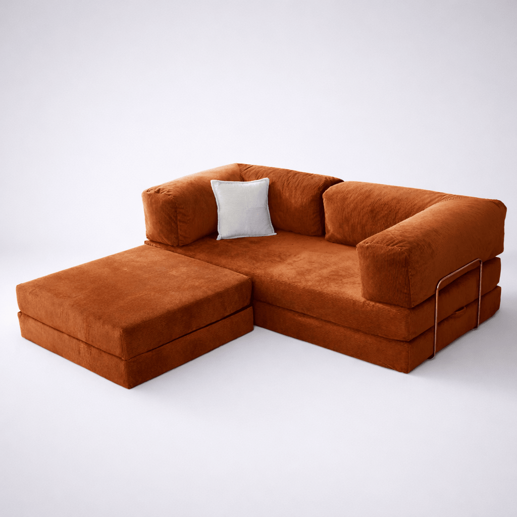 Confex Orange Sofa Bed and Couch - Sofa Luz