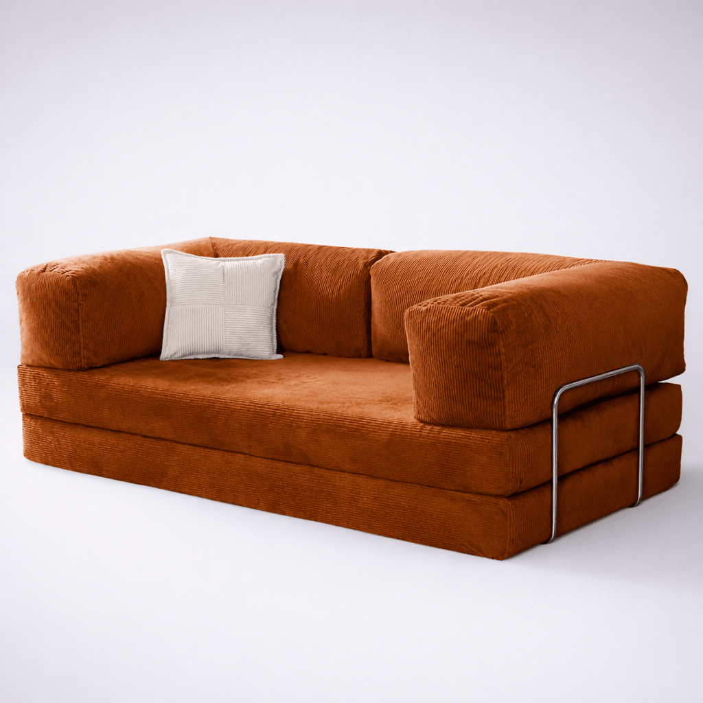 Confex Orange Sofa Bed and Couch - Sofa Luz