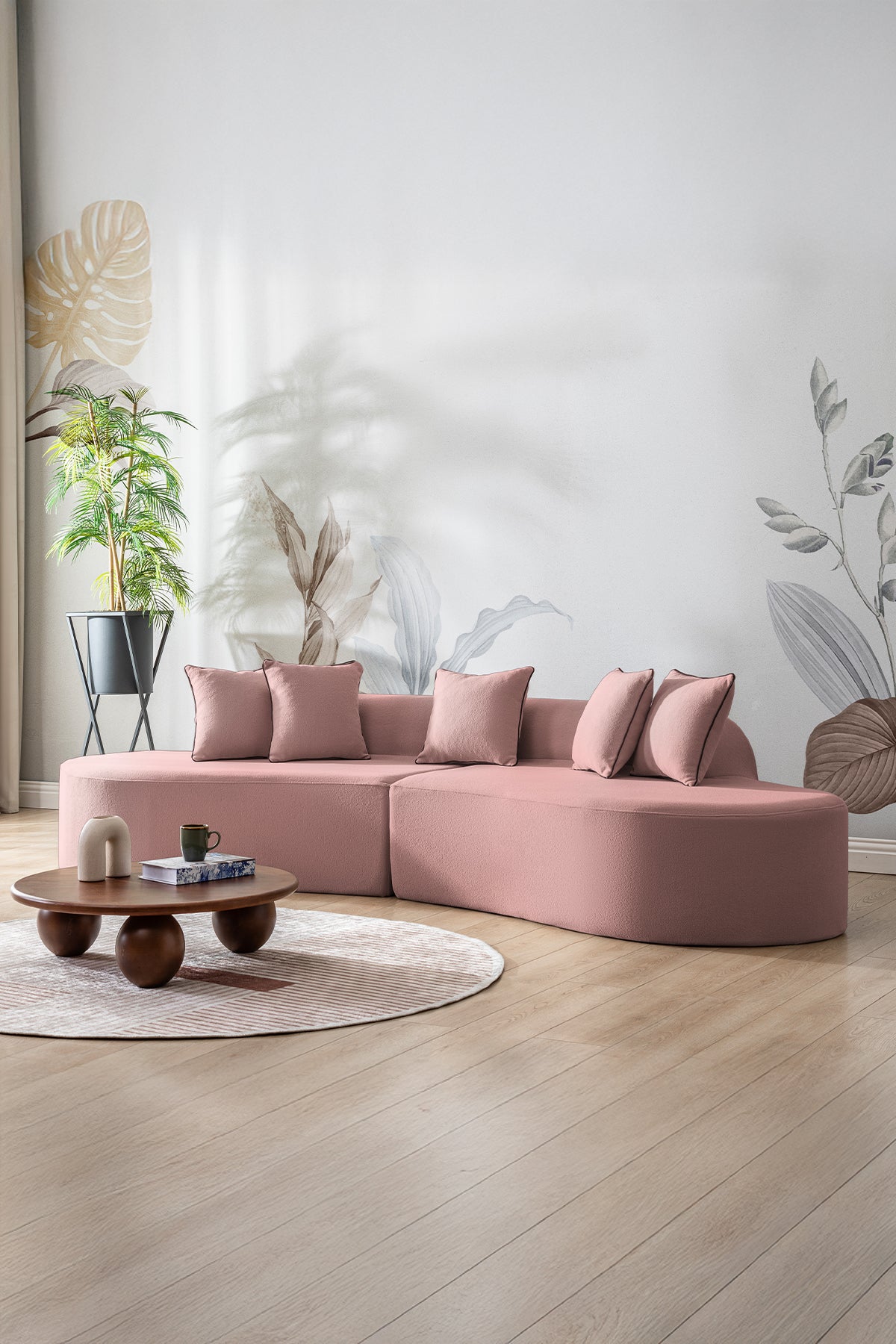 Canapé Courbe Rose