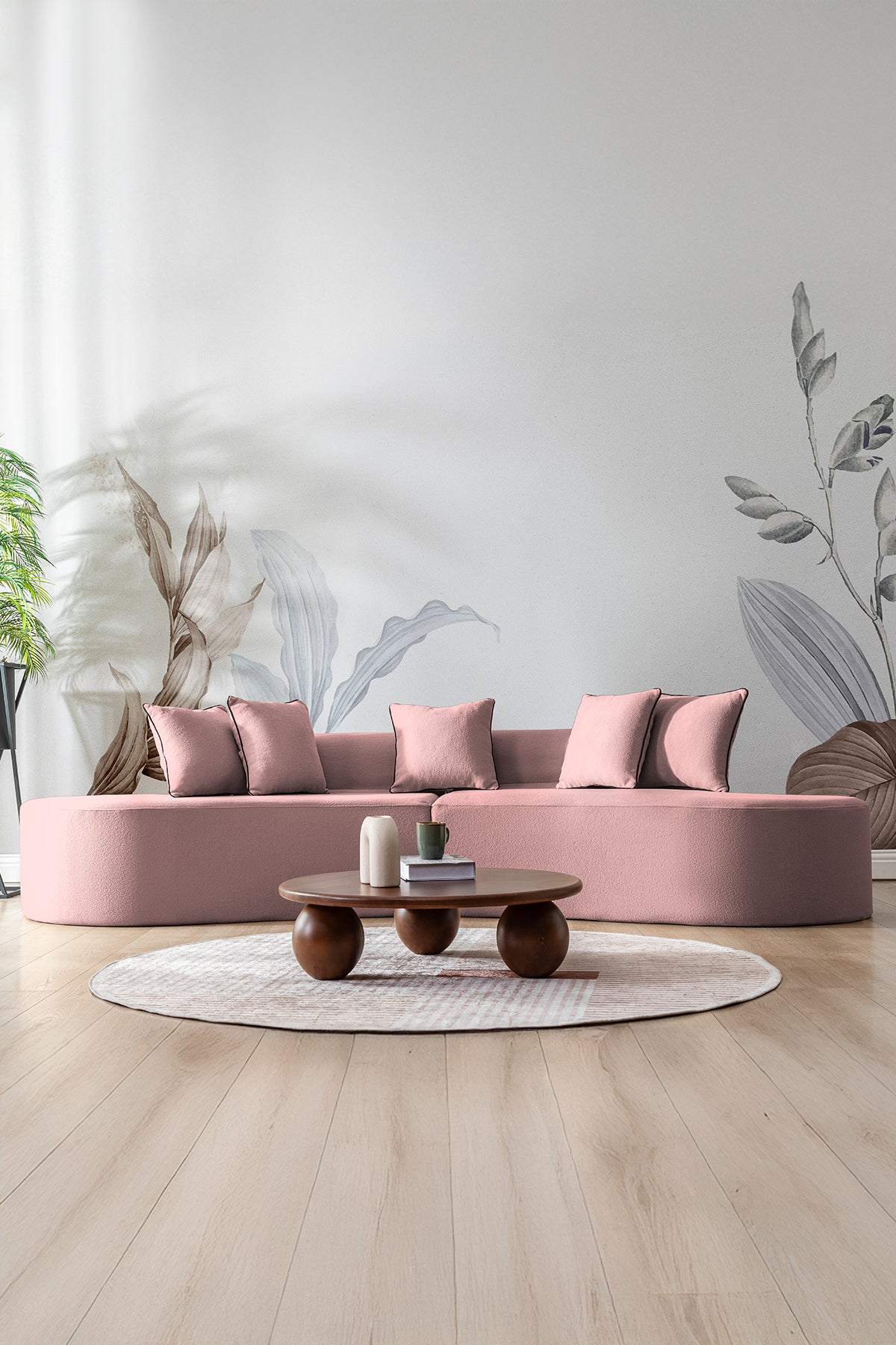 Canapé Courbe Rose