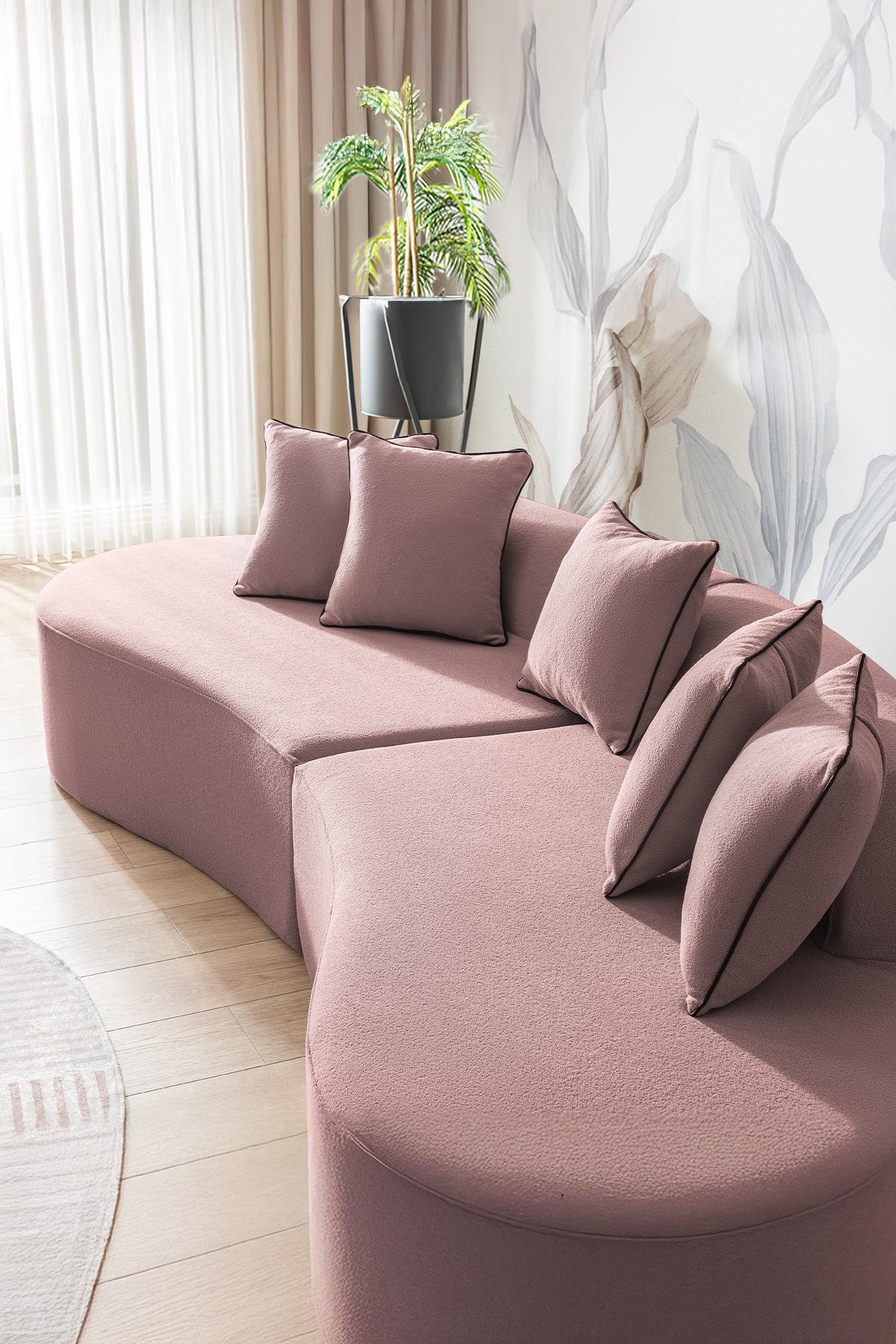 Canapé Courbe Rose