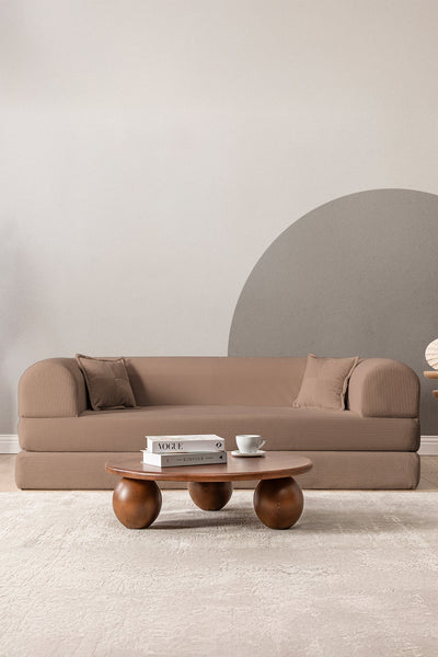 Velvo Modular Sofa in Beige Velvet – Scandinavian Minimalist Design