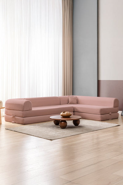 Velvo Corner Sofa Pink - Sofaluz Studio